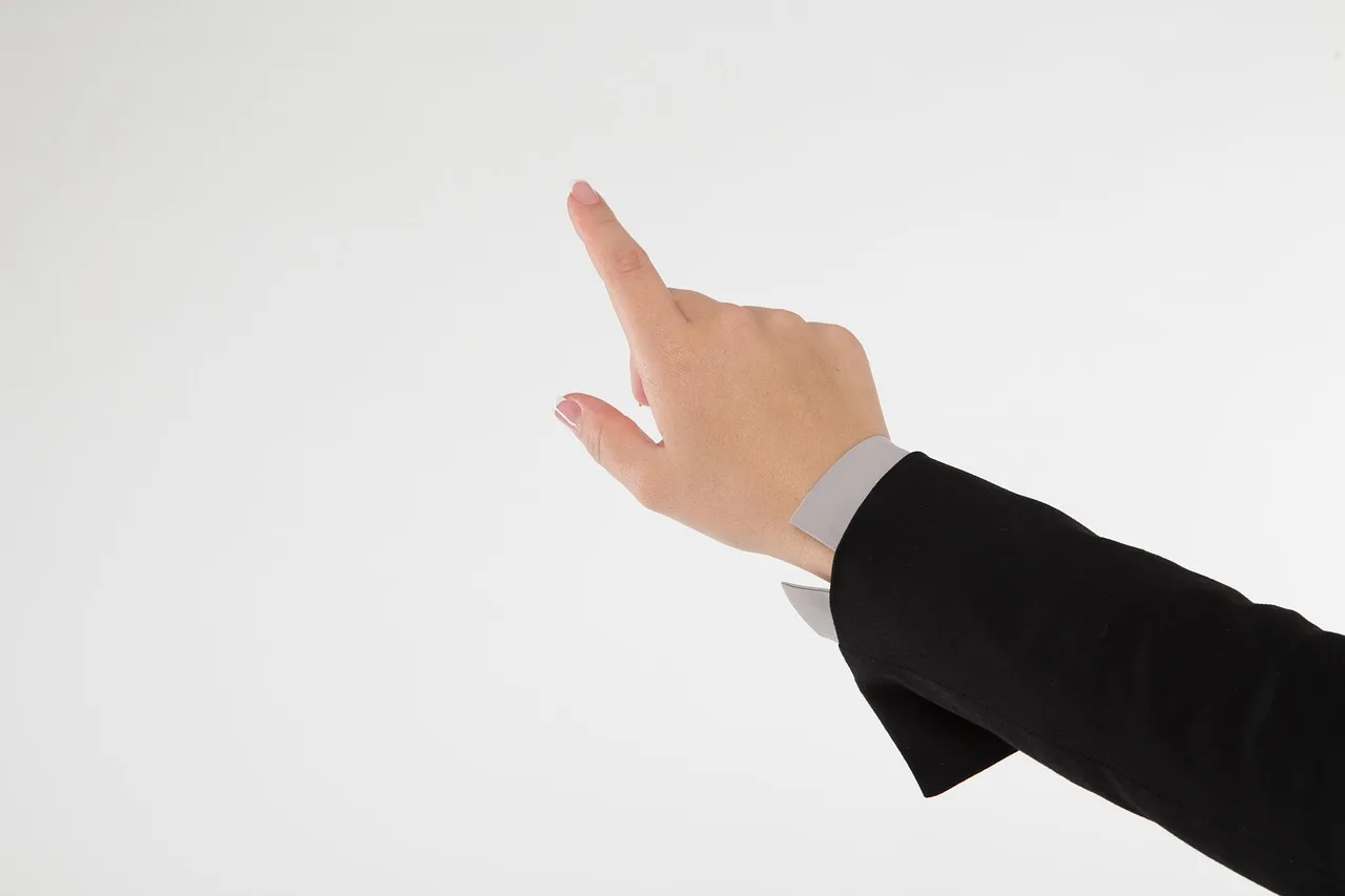 arm, gesture, point, finger, direction, cheerful, expressing, positivity, working, advertisement, banner, billboard, business, businesswoman, communications, copyspace, female