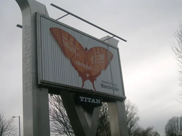 A billboard advert from easyJet seen here in Cheetham. Why client trading matters in out of home advertising