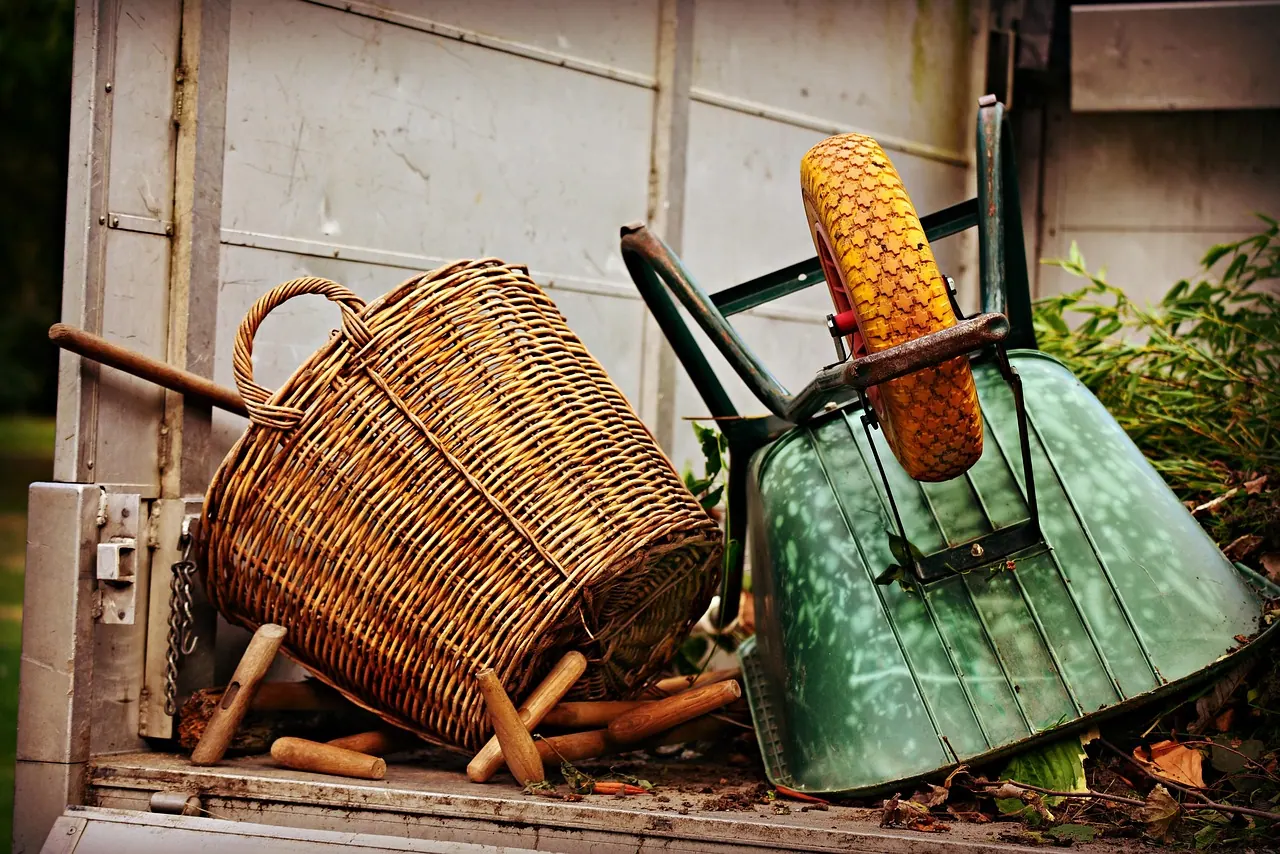 basket, wheelbarrow, equipment, gardening, lorry, work, brown work, brown garden, brown truck, brown gardening