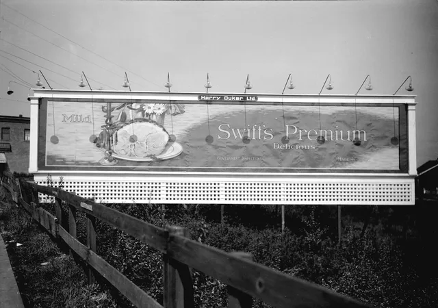 Vancouver . Billboard advertising Swift's Premium meat. Taken for Duker and Shaw Billboards Ltd. Out of home advertising team roles without the job-title guesswork
